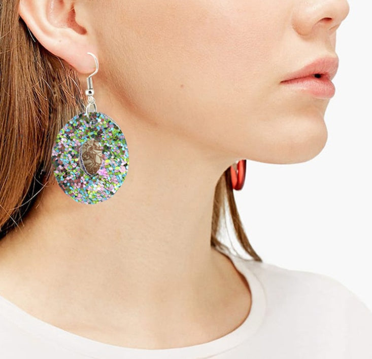 DIY earrings set pu leather double-sided set