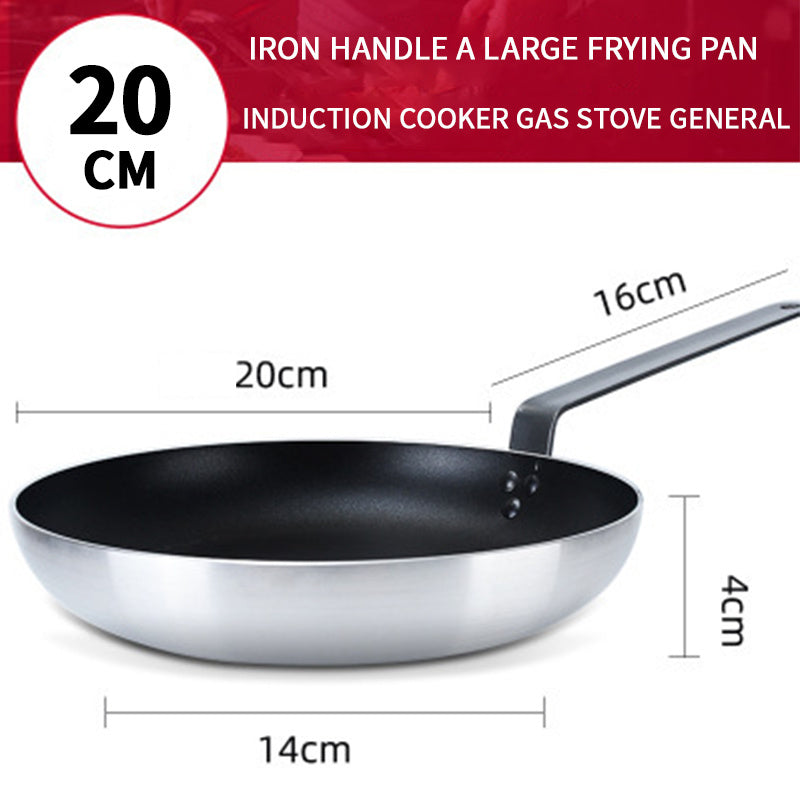 High Quality Household Flat Bottomed Aluminum Alloy Frying Pan