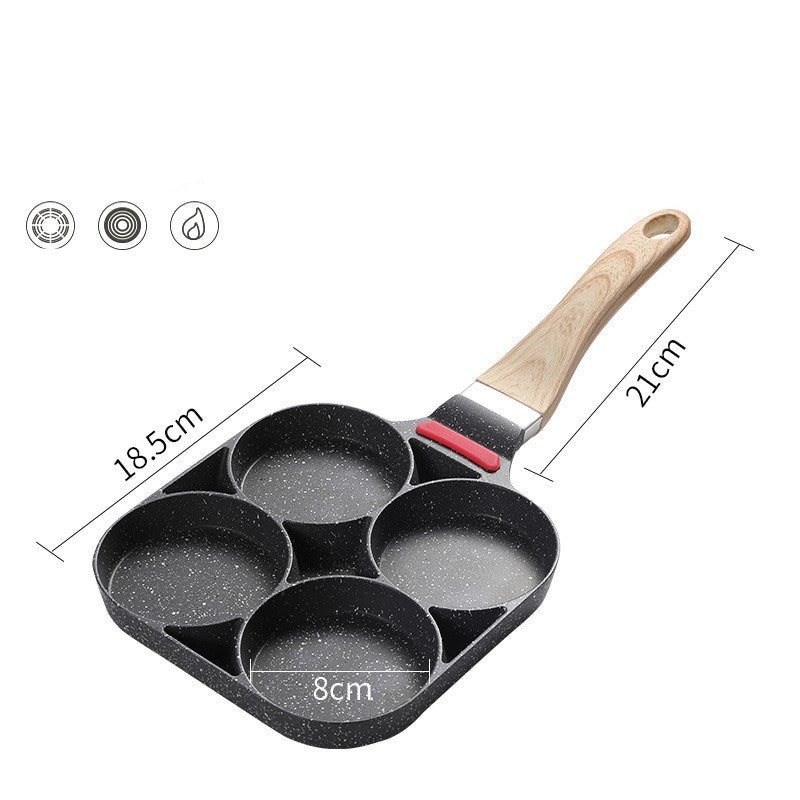 Four-hole Non-stick Small Flat Bottom Fried Egg Dumpling Pot