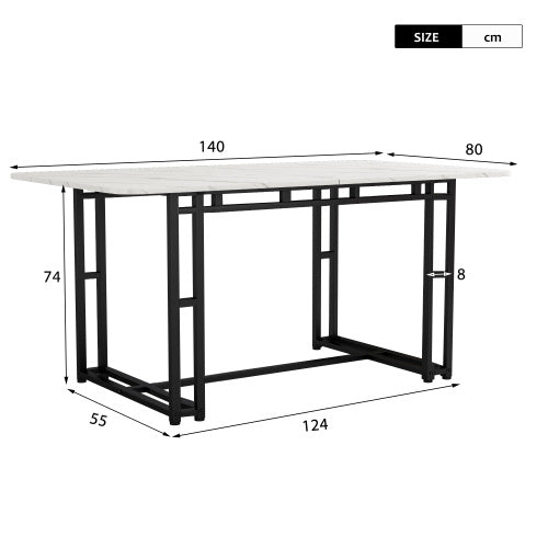 Metal Frame Rectangular Dining Table Modern Kitchen Table