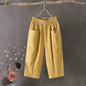 Linen Elastic Waist All-matching Casual Pants