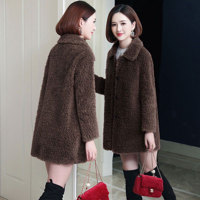 Women's Thick Faux Cashmere Coat Mid-length