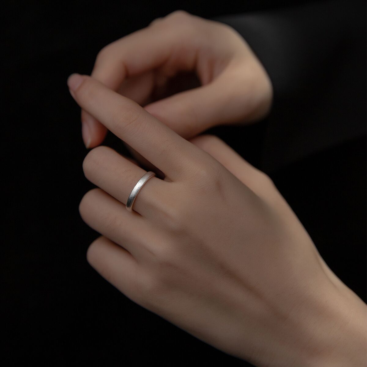 Korean Simple Creative Brushed Frosted Couple Ring