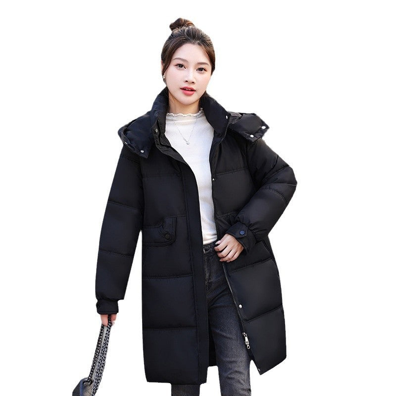 Mid-length Fashion Cotton-padded Jacket Simple