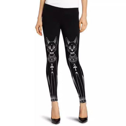 Digital Printing Long-eared Cat Microphone Leggings