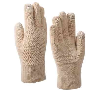 Double Layer Fleece-lined Thick Windproof Thermal Touch Screen Gloves