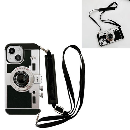 Vintage Camera Phone Case Protective Retro Camera Phone Case with Detachable Rope for IPhone 14