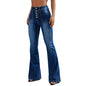 New Micro Pull American Jeans High Waist Single Breasted