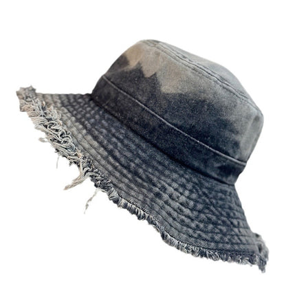 Big Head Circumference Bucket Bucket Hat Distressed Sun-proof Face-showing Small Hat