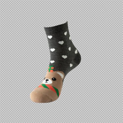 Christmas Tree Old Man David's Deer Snowman Socks Female