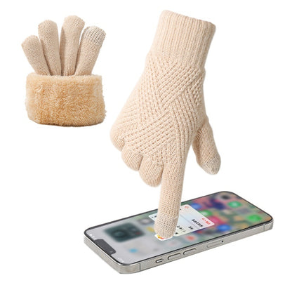 Double Layer Fleece-lined Thick Windproof Thermal Touch Screen Gloves