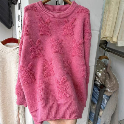 Damen Pullover mit Rundhalsausschnitt und langen Ärmeln