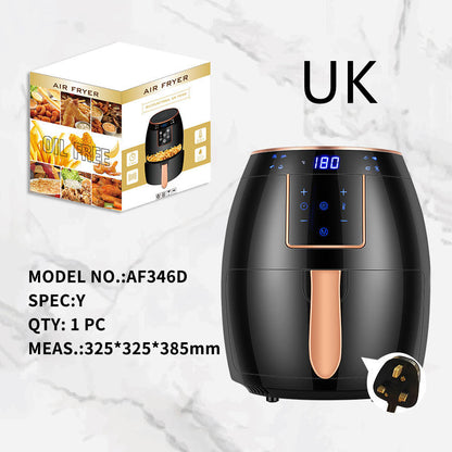 5.5 L US Standard Cross-border Air Fryer Touch Screen Automatic Fryer British Standard Deep Frying Pan Chips Machine Airfryer