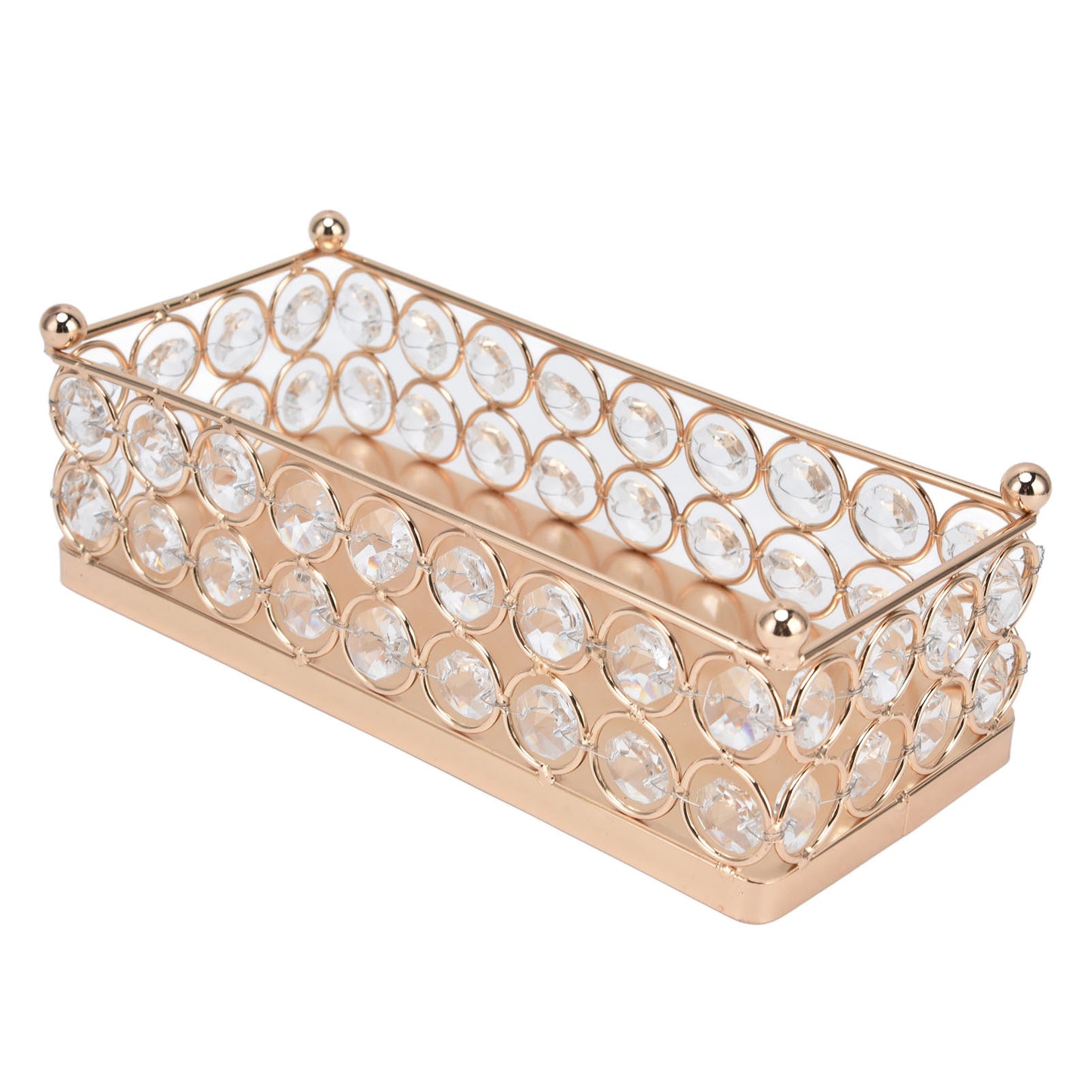 Cake Display Stand Golden Finish Rectangular Light Weight Exquisite Snacks Desserts Crystal Tray Holder