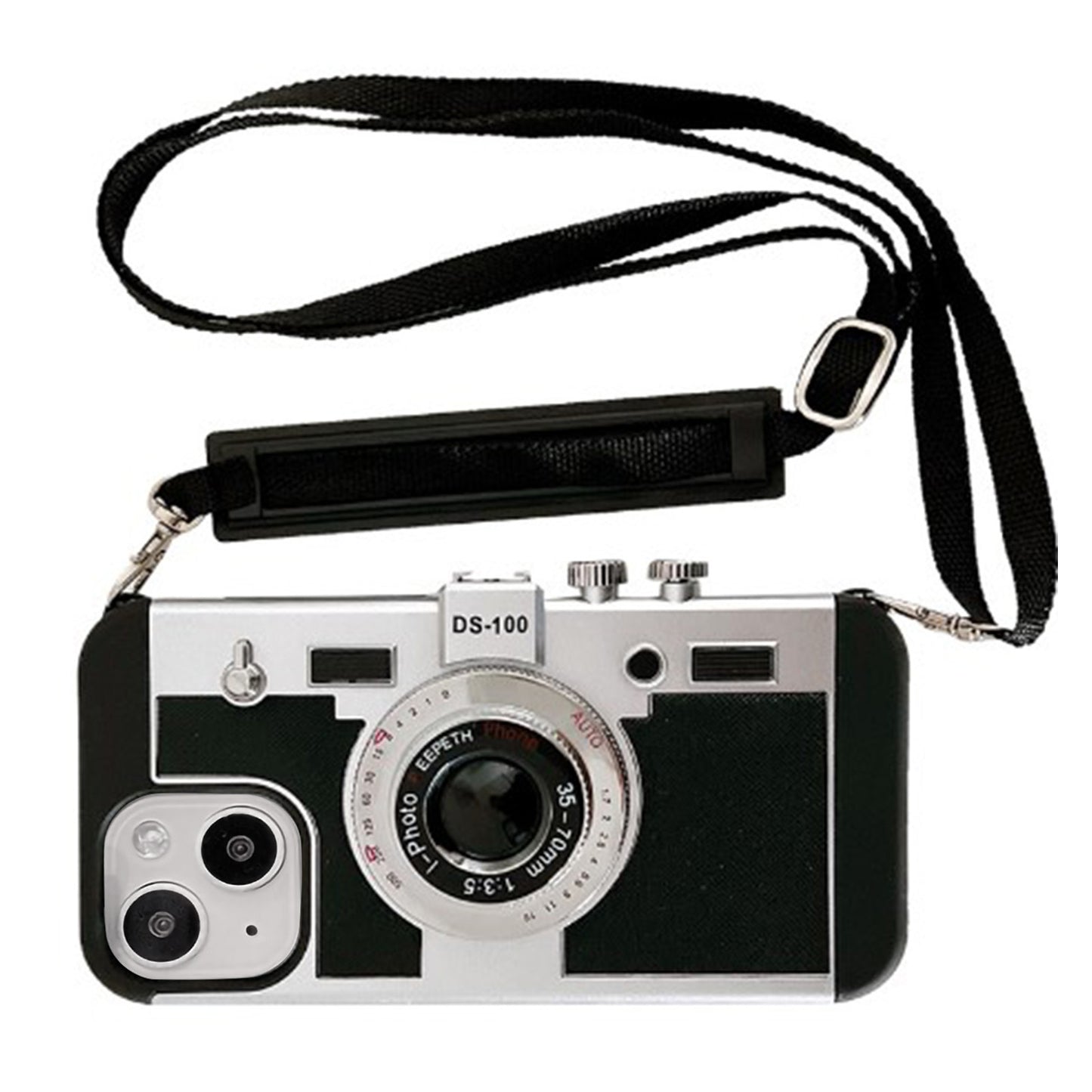 Vintage Camera Phone Case Protective Retro Camera Phone Case with Detachable Rope for IPhone 14