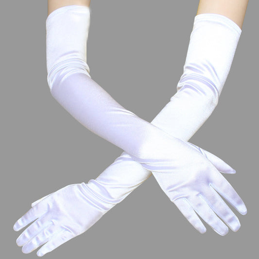 Women's Long Dress Satin Gloves