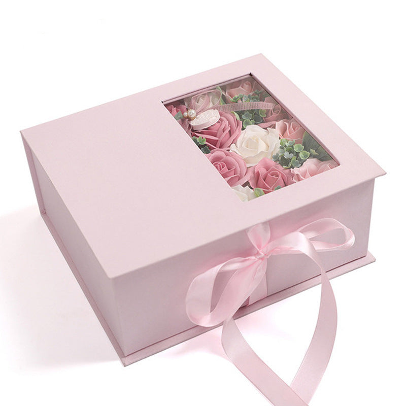 Rose Heart-shaped Gift Box Simulation Soap Flower Handmade Soap Flower