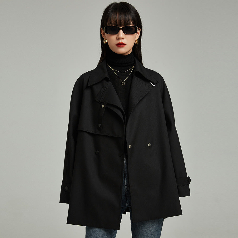 Women's Asymmetric Loose Casual Mid-length Trench Coat