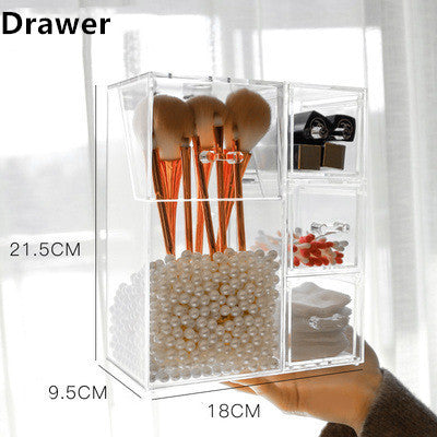 Clear Plastic Makeup Brush Storage Box with Cover Jewelry Earring Organizer Acrylic Makeup Organizer