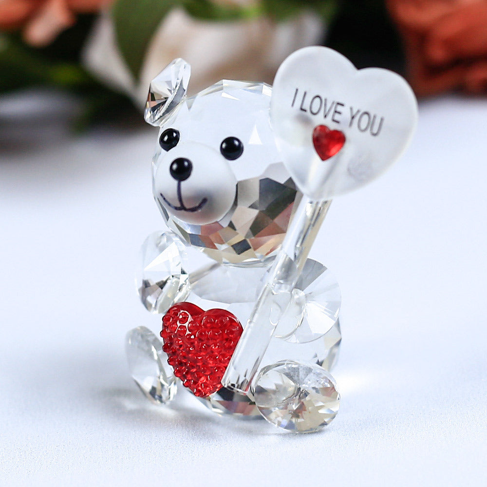 Cute Bear Crystal Figurine