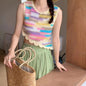 Hollow-out Knitted Sling Women's Crocheted Sleeveless Tassel Top