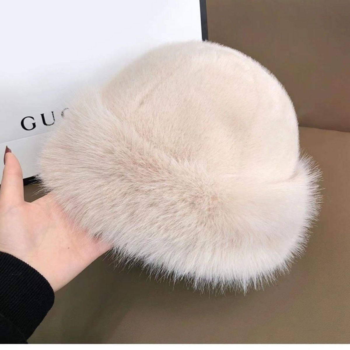 Hat Female Fur Fluffy Plush Warm