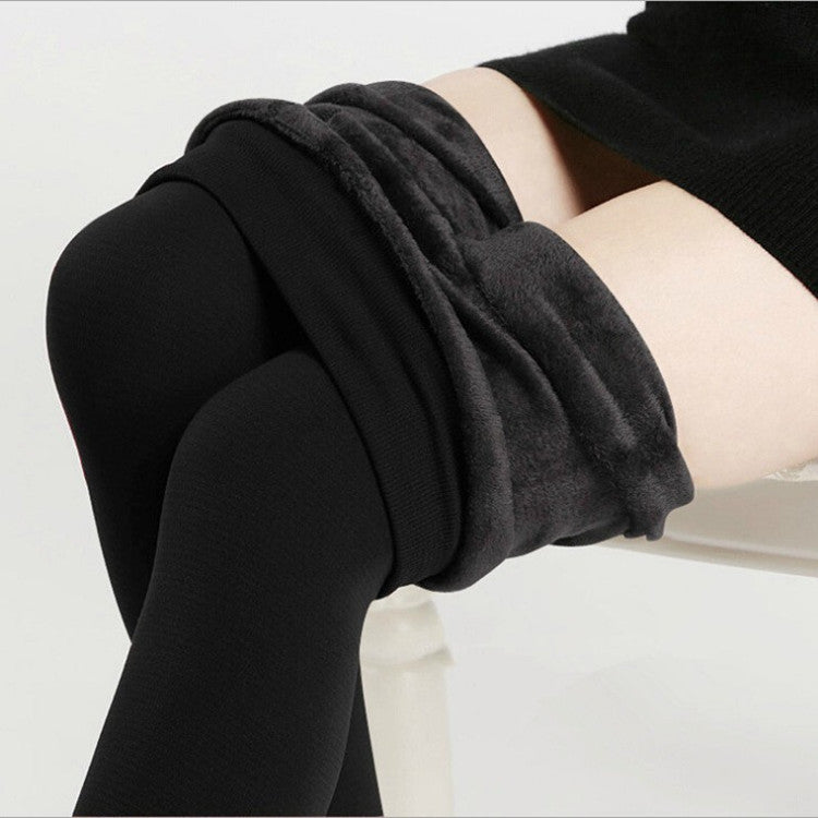 Step-on Single-layer Fleece-lined Thick Leggings Korean Style Plus Size Thermal Pants Women