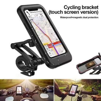 Waterproof Motorcycle Bike Mobile Phone Holder Magnetic Universal Bicycle GPS 360 Degree Swivel Adjustable Motorcycle Cellphone Holder