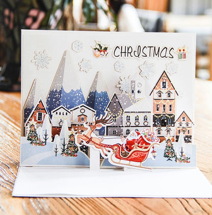 Christmas Card Wholesale Creative 3D Stereo Greeting Card Holiday Wish Card Kindergarten Handmade Greeting Card