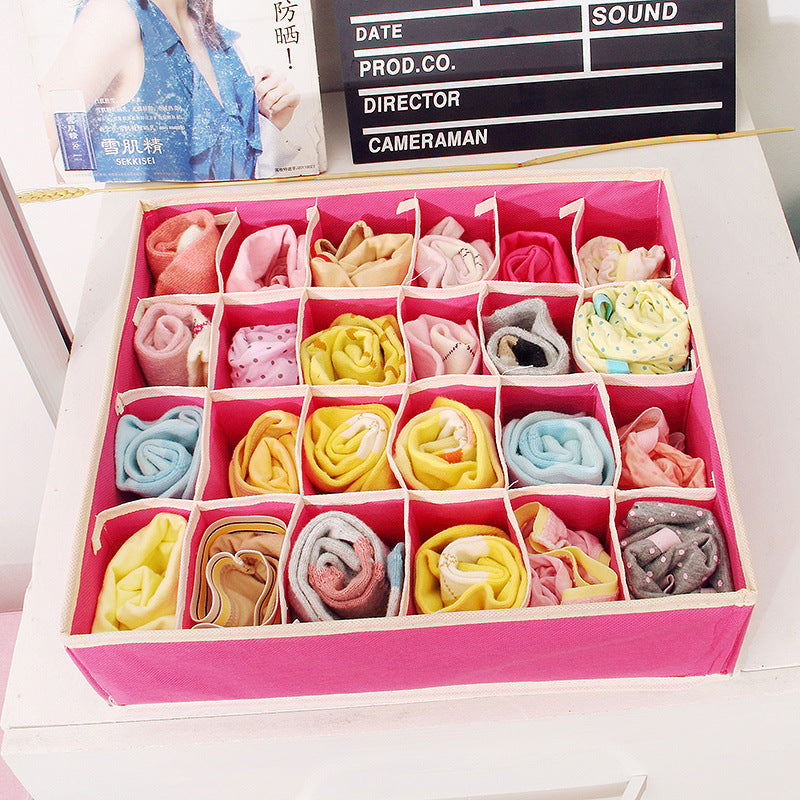 Factory sales rose red underwear storage box, four pieces of socks collection box, fabric bra storage and sorting box