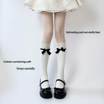 Japanische Jk Bowknot süße Spitze Lolita Socken Mitte der Wade