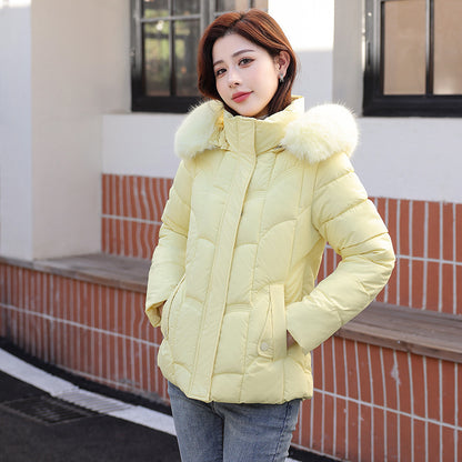 Fur Collar Down Jacket Slimming Coat