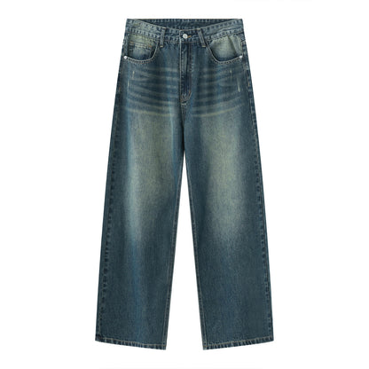 Retro Do The Old Cowboy Mantel Trendy Gerade Jeans Anzug