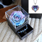 Valentines Day Gift Women Rose Jewelry Box Dried Flower Real Flowers Eternal Roses In Box