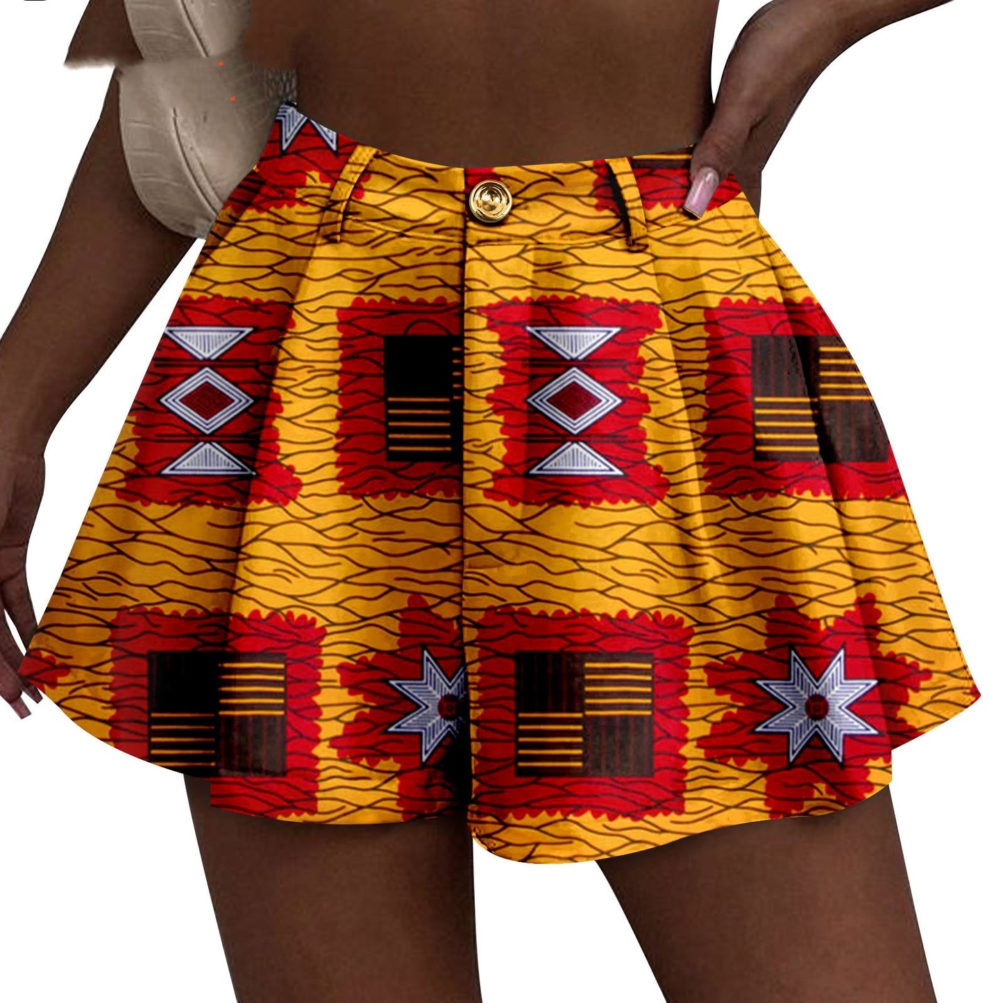 African Duplex Printing Batik Shorts