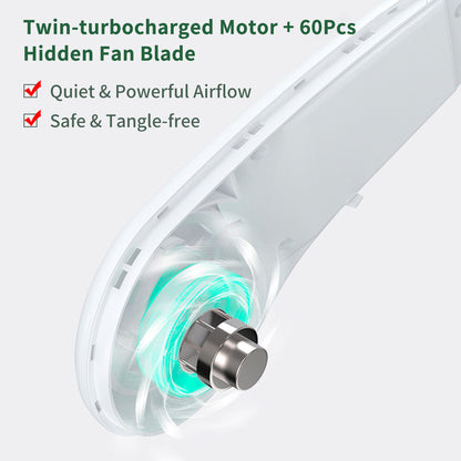 Hängender Nackenventilator, tragbarer Kühlventilator, blattloser USB-Nackenbügelventilator, 360-Grad-Nackenbügelventilator, 78 Surround-Luftauslässe, 4000 mAh, wiederaufladbar