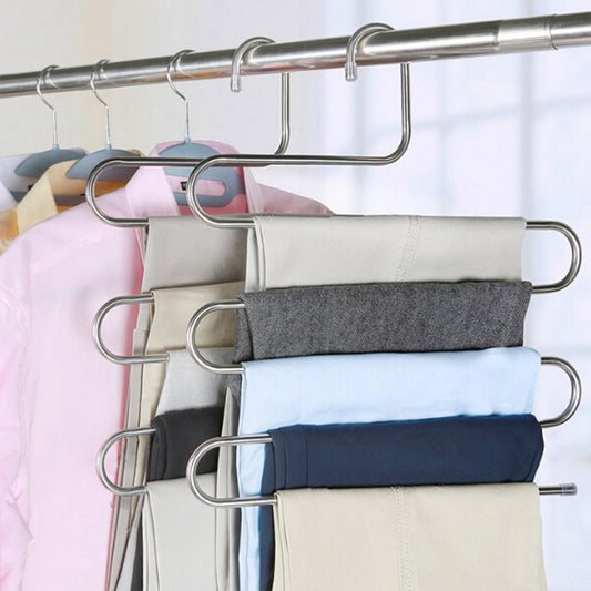 Magic non-slip s-type home pants rack