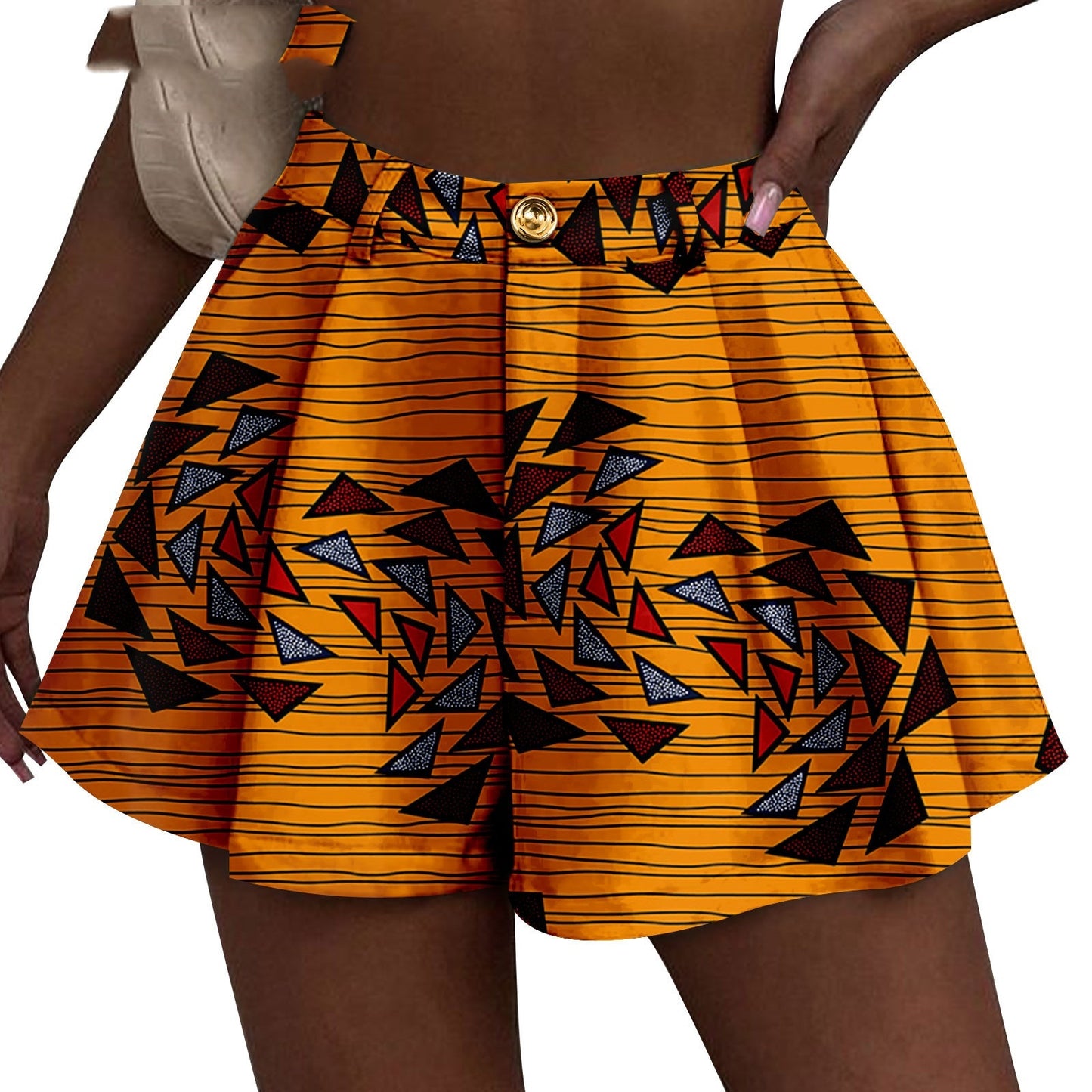 African Duplex Printing Batik Shorts