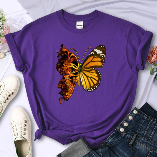 Butterfly Wings Pattern Fashion Short Sleeve Women