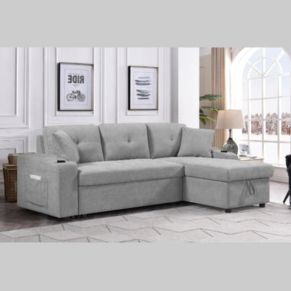 Convertible Sectional Sofa With Armrest Storage