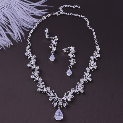 Bridal Rhinestone Zircon  Necklace