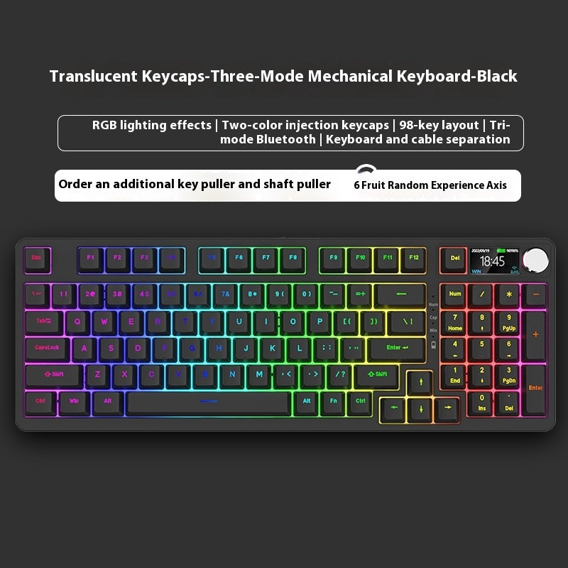 98 Key Wireless Bluetooth Three-model Mechanical Keyboard Gaming Electronic Sports Office