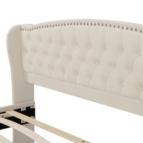 Velvet Stylish And Soft Upholstered Bed