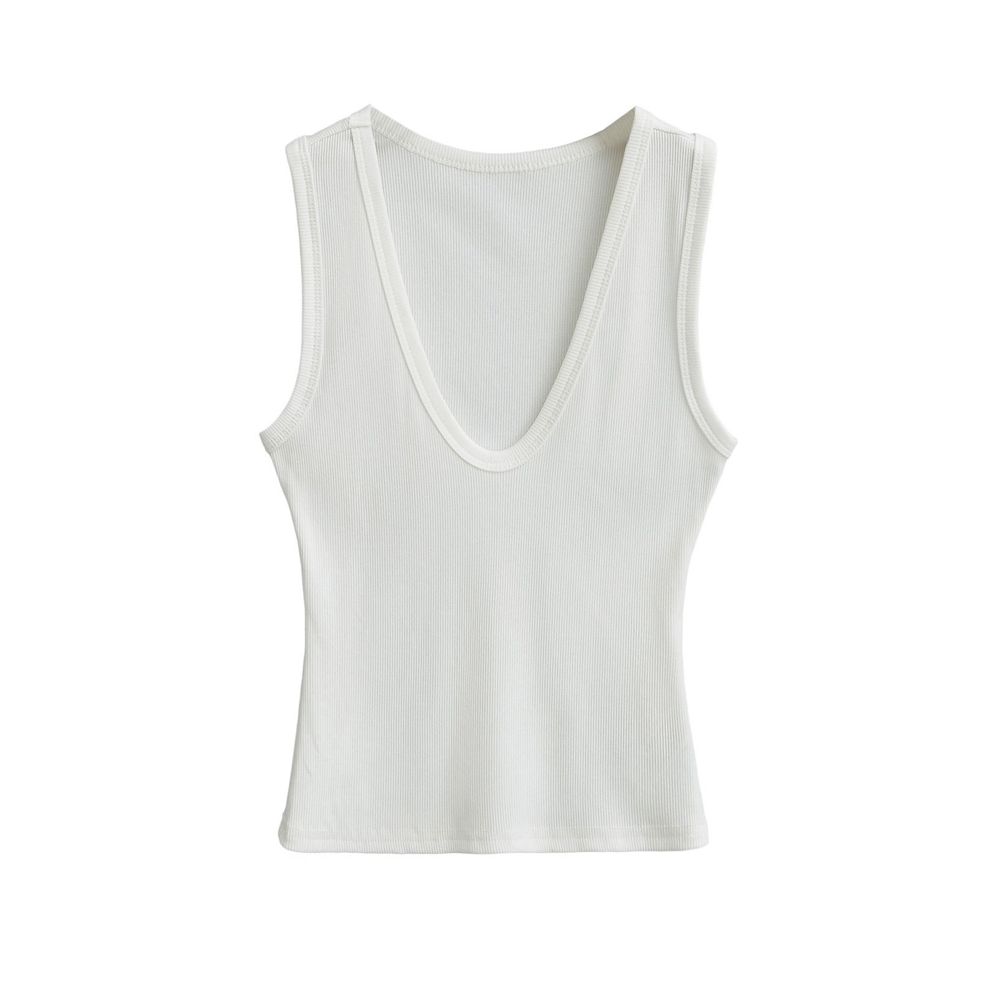 Women's Deep U-neck Vest Short Top