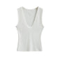 Women's Deep U-neck Vest Short Top