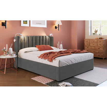 Linen Storage Space Bed Frame With Mattress Size  160cmx200cm