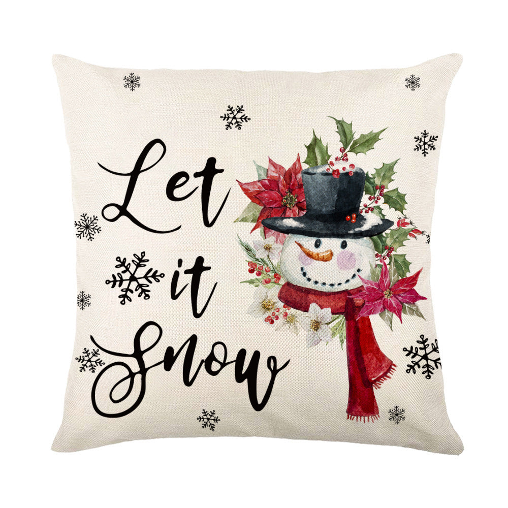 Christmas Decorations Pillow Covers Sofa Square Throw Pillow Cases Stamping Snowflake Waist Cushion Cover Home Bed Decor