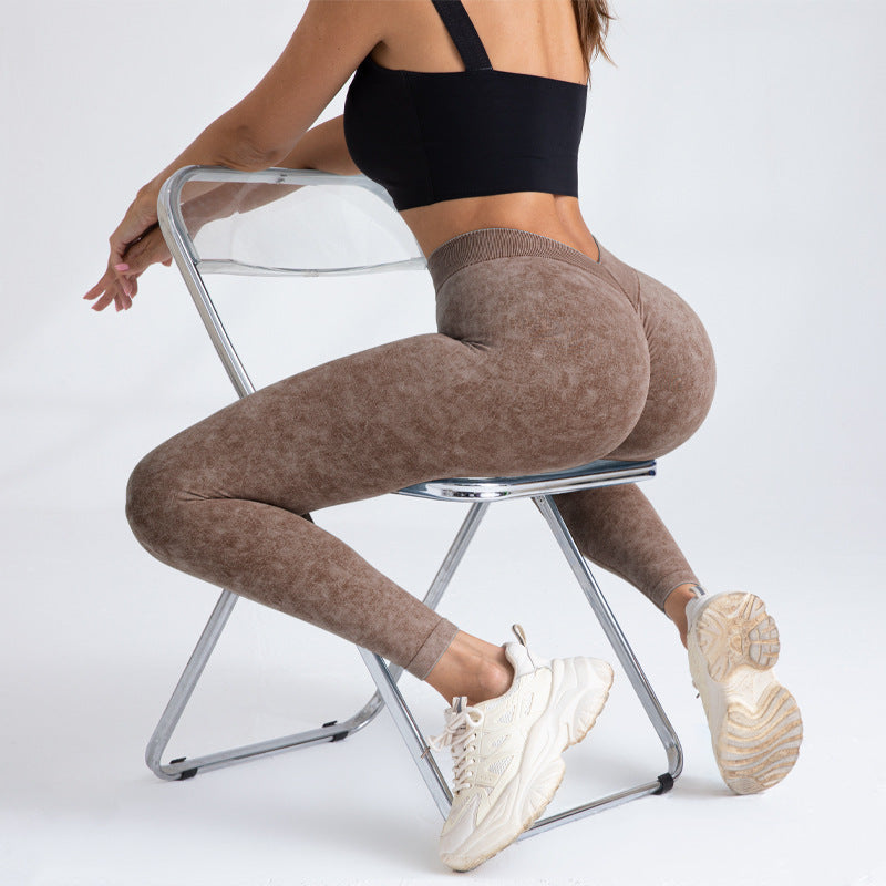 Peach Hip Raise Seamless Yoga Pants Women's Elastic High Waist