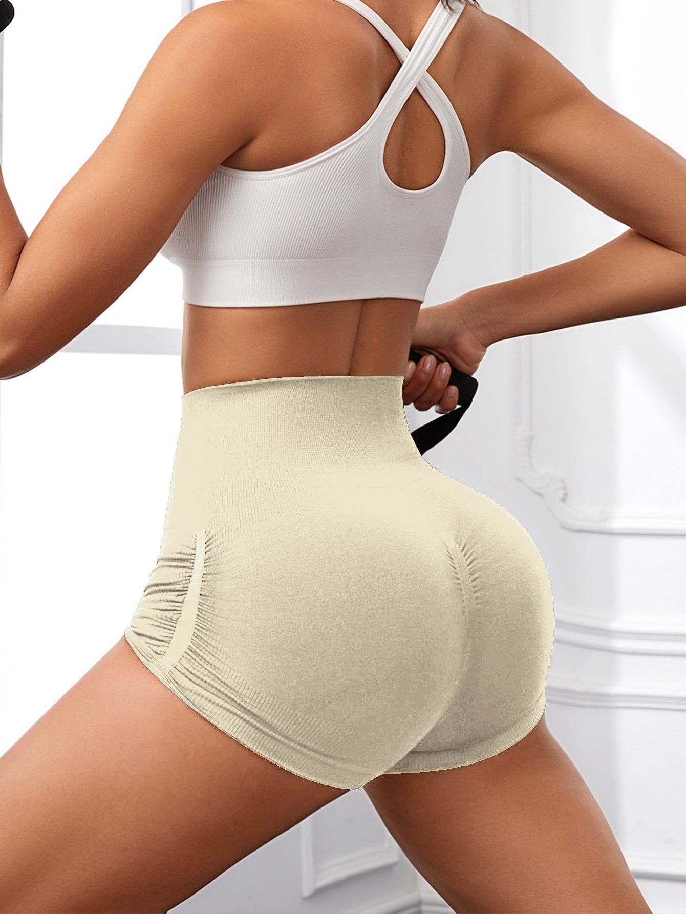 Workout-Shorts für Frauen Scrunch Butt Lifting hohe Taille Yoga Gym nahtlose Booty Biker Shorts