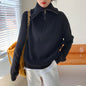 Women's Dacron Zipper Sweater Sweater Loose Outer Wear Bottoming Shirt